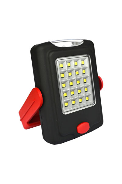 OEM LED work lamp, 90 lm, ABS, with magnet, black/red