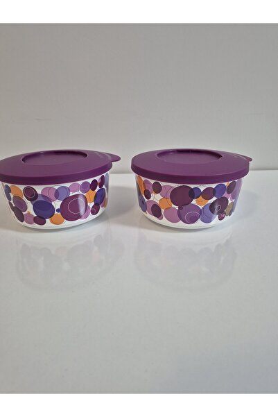 Tupperware حاوية تخزين فاخرة سعة 550 مل باللون الأرجواني، عبوة من قطعتين