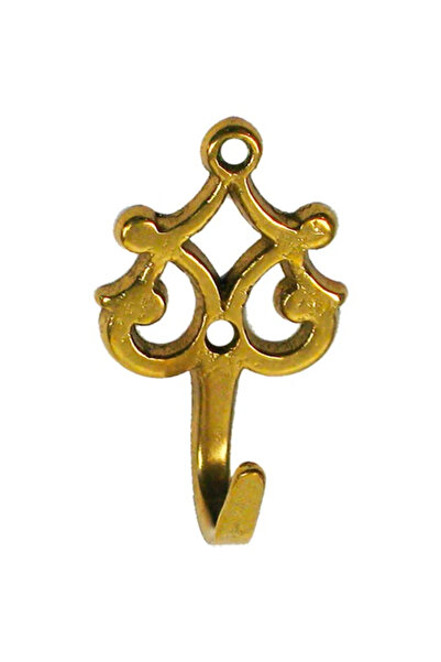 OEM Cuier perete, o agatatoare, metal, 6 cm, alama