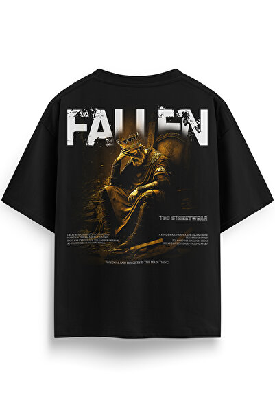 Fallen Baskılı Oversize Heavyweight Streetwear T-shirt