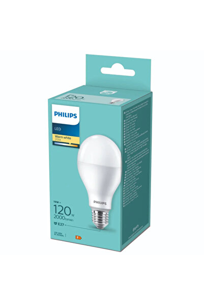 OEM Bec LED Philips, E27, A67, 19 W, alb cald, 2700K, 2000lm, milky