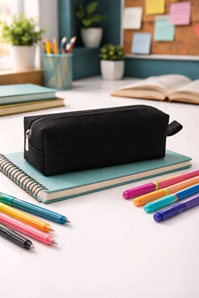 İva Kalemlik El Yapımı Kalemlik Tek Gözlü Kalem Kutusu Siyah Renkli Kalem Çantası