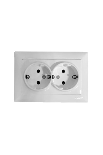 OEM Priza schuko dubla Gunsan Visage, clasica, IP20, alba