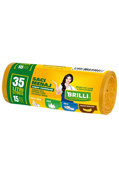 OEM LDPE garbage bags 35 L x 15 pieces, Brilli, yellow