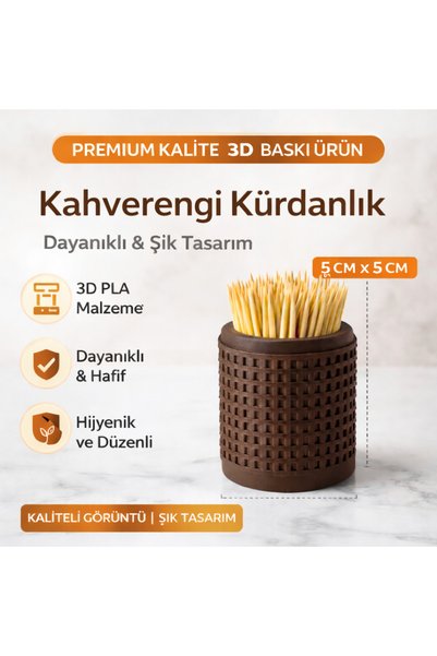 StudioAslanDesign Modern 3D Baskı Kürdanlık | Dekoratif Masaüstü Kürdan Stand...