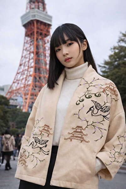 Burcia Japanese Motif Embroidered Jacket