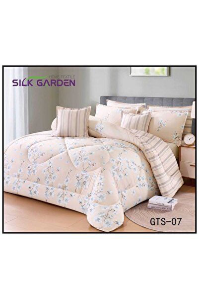 silk Summer royal floral pattern bed sheet set for single and twin sizes, 4 p...
