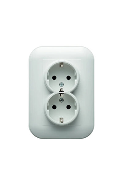 OEM Priza schuko dubla Ovivo Loft, clasica, IP20, alba