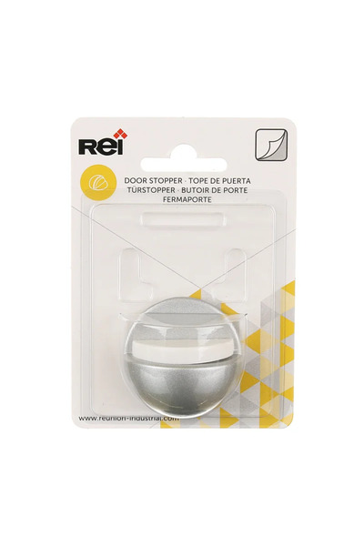 OEM Στοπ πόρτας, για δάπεδο, αυτοκόλλητο, χάλυβας, Ø 45 x 34 mm, ασημί