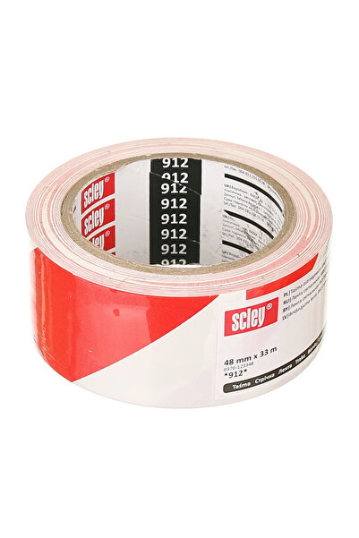 OEM Banda avertizare, alb-rosu, adeziva, latime 48 mm, lungime 30 metri