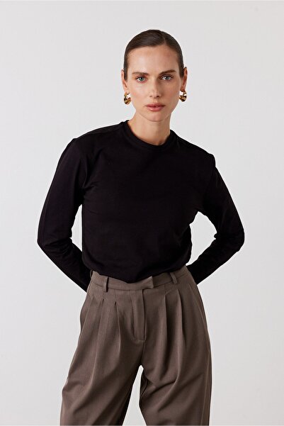 FACETTE Crna majica dugih rukava Osnovni