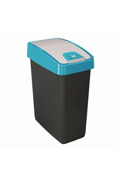 OEM Plastic waste bin, swing opening, 25 L, blue