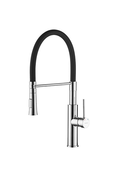 OEM Μπαταρία κουζίνας Shire, Μονό μοχλού, μαύρη - χρωμιωμένη