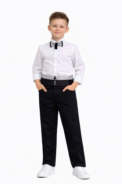 NACAR STYLİSH Erkek Çocuk Şık Gömlek Şık Lüks Kuşak Set ve Pantolon Takımı 23...