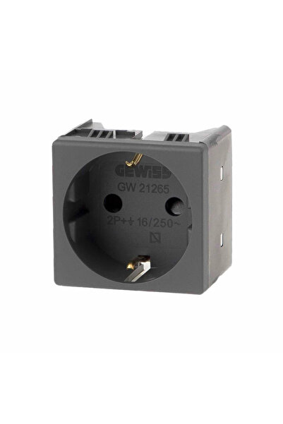 OEM Priza schuko dubla Gewiss Top System, modulara, IP20, neagra