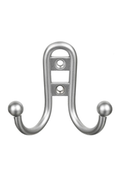 OEM Cuier perete, o agatatoare dubla, metal, 6.8 cm, crom