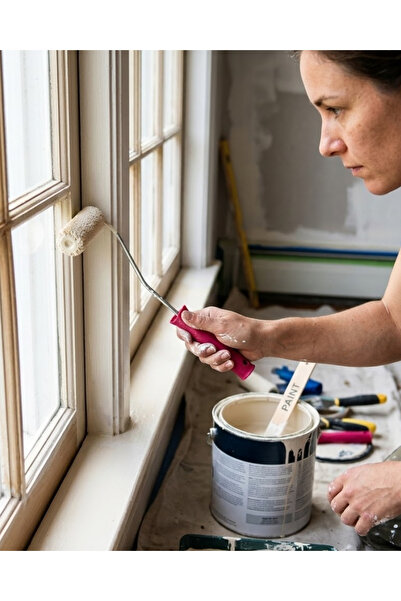 Lisinya مجموعة فرشاة طلاء للمساحات الضيقة 10 سم مع 6 رولات احتياطية هدية - TYGOO