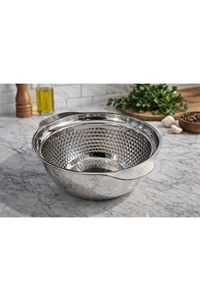 morponi Stainless Steel Forged Korean Mixer Bowl 27 cm Silver 1 Piece