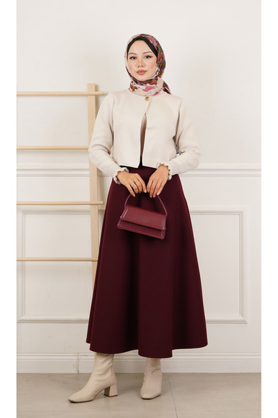 Blue Morpho Hijab Scuba Fabric Zippered Skirt