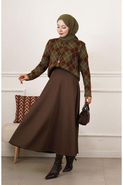 Blue Morpho Hijab Scuba Fabric Zippered Skirt