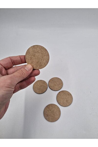 Mu Art Ahşap 5 cm çapında 5 adet yuvarlak 3mm MDF disk seti