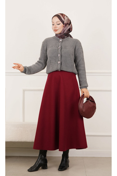 Blue Morpho Hijab Scuba Fabric Zippered Skirt