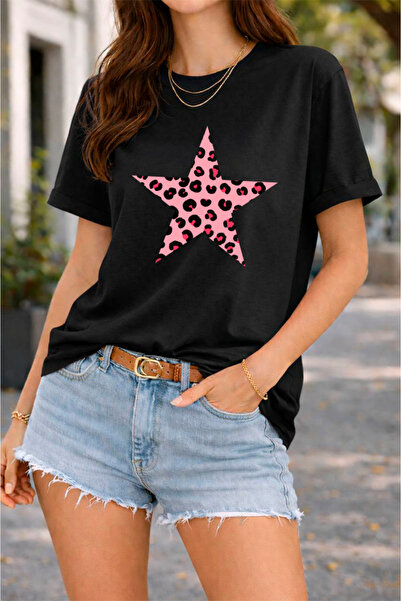 YUNAYT ΓΥΝΑΙΚΕΙΑ ΛΕΠΤΟΜΕΡΗ ΕΚΤΥΠΩΣΗ ΜΕΓΕΘΟΣ ΦΑΡΔΙ ΚΟΜΜΕΝΟ T-SHIRT ΠΟΔΗΛΑΤΟ