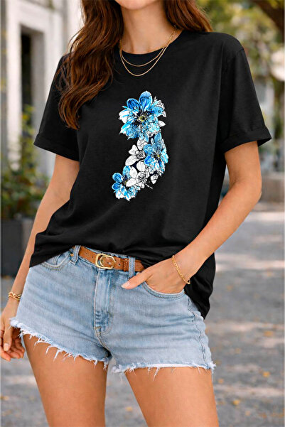 YUNAYT ΓΥΝΑΙΚΕΙΑ ΛΕΠΤΟΜΕΡΗ ΕΚΤΥΠΩΣΗ ΜΕΓΕΘΟΣ ΦΑΡΔΙ ΚΟΜΜΕΝΟ T-SHIRT ΠΟΔΗΛΑΤΟ