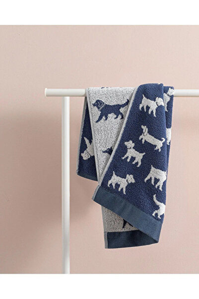 Madame Coco منشفة وجه مصبوغة 100% من قطن خيطًا - أزرق داكن