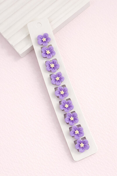 Toka Sepetim Mor Lotus Trend Saç Küpesi Örgü Küpesi 10’lu