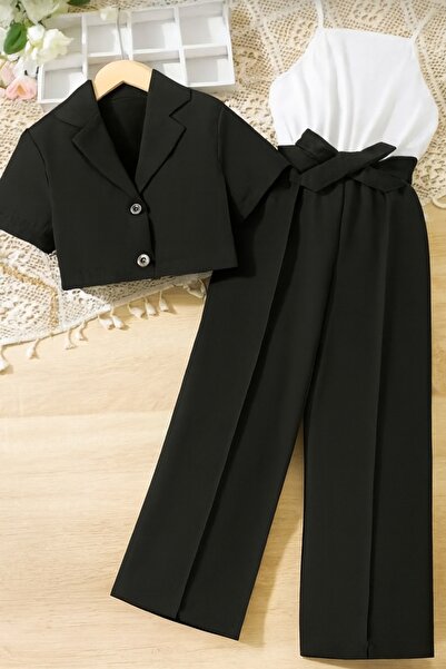 shop Kız çocuk 2 li kombin ceket pantolon dokuma