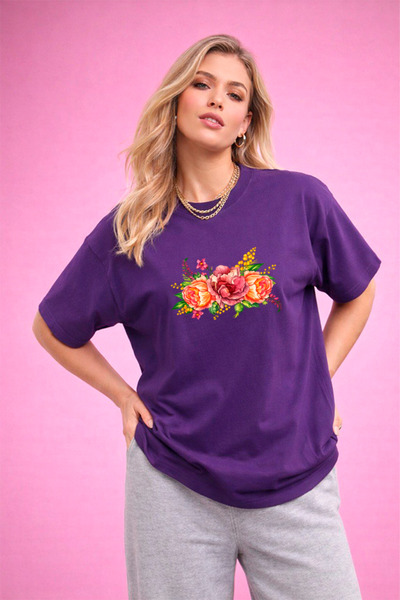 YUNAYT ΓΥΝΑΙΚΕΙΑ ΛΕΠΤΟΜΕΡΗ ΕΚΤΥΠΩΣΗ ΜΕΓΕΘΟΣ ΦΑΡΔΙ ΚΟΜΜΕΝΟ T-SHIRT ΠΟΔΗΛΑΤΟ