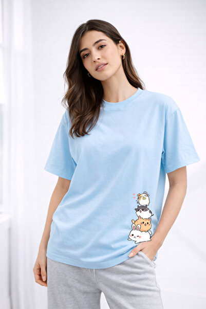 YUNAYT ΓΥΝΑΙΚΕΙΑ ΛΕΠΤΟΜΕΡΗ ΕΚΤΥΠΩΣΗ ΜΕΓΕΘΟΣ ΦΑΡΔΙ ΚΟΜΜΕΝΟ T-SHIRT ΠΟΔΗΛΑΤΟ