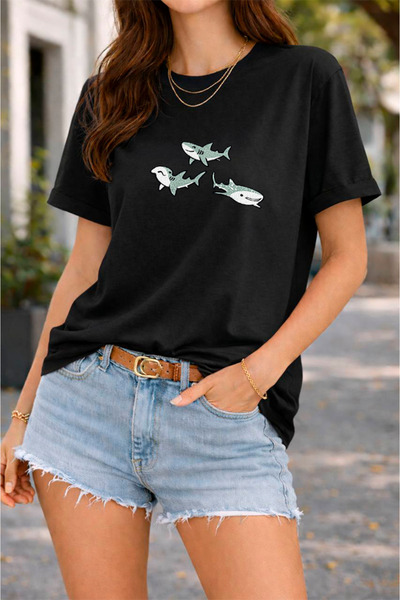 YUNAYT ΓΥΝΑΙΚΕΙΑ ΛΕΠΤΟΜΕΡΗ ΕΚΤΥΠΩΣΗ ΜΕΓΕΘΟΣ ΦΑΡΔΙ ΚΟΜΜΕΝΟ T-SHIRT ΠΟΔΗΛΑΤΟ