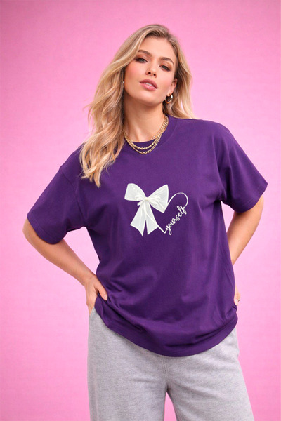 YUNAYT ΓΥΝΑΙΚΕΙΑ ΛΕΠΤΟΜΕΡΗ ΕΚΤΥΠΩΣΗ ΜΕΓΕΘΟΣ ΦΑΡΔΙ ΚΟΜΜΕΝΟ T-SHIRT ΠΟΔΗΛΑΤΟ