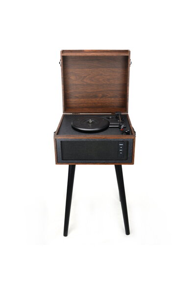 AKAI Pick-up stereo cu difuzoare incorporate ATT-101BT, Bluetooth, Retro style, Maro