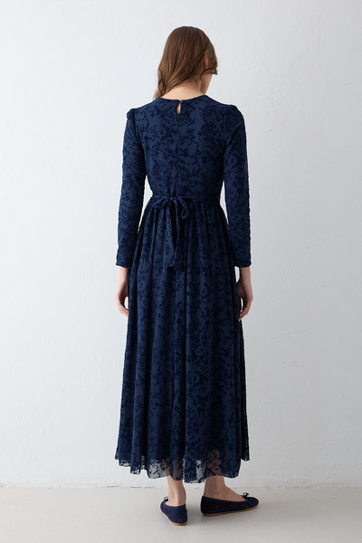 Melike Tatar Baskılı Tül Elbise 68-6238