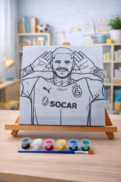 3DreaMaker Çocuklar İçin Galatasaray Temalı Tuval Boyama Seti (20cm X 20cm)