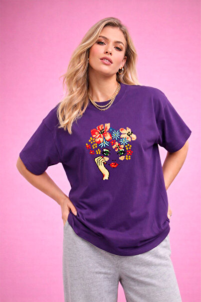 YUNAYT ΓΥΝΑΙΚΕΙΑ ΛΕΠΤΟΜΕΡΗ ΕΚΤΥΠΩΣΗ ΜΕΓΕΘΟΣ ΦΑΡΔΙ ΚΟΜΜΕΝΟ T-SHIRT ΠΟΔΗΛΑΤΟ