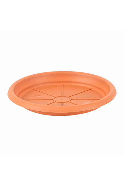 OEM Dalia flower pot plate, plastic, Ø 14 cm, terracotta brown