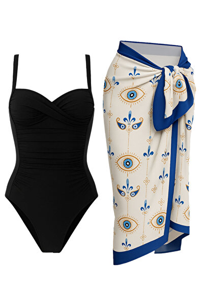 CUPSEA Women's Shaping / Sculpting Draped Swimsuit with Evil Eye Beads, Doesn...