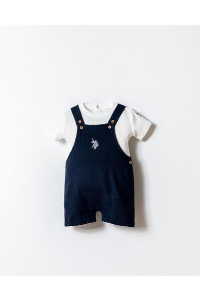 U.S. Polo Assn. Erkek Bebek Müslin Salopet Takım %100 Pamuk Yazlık 2’li Bebek...