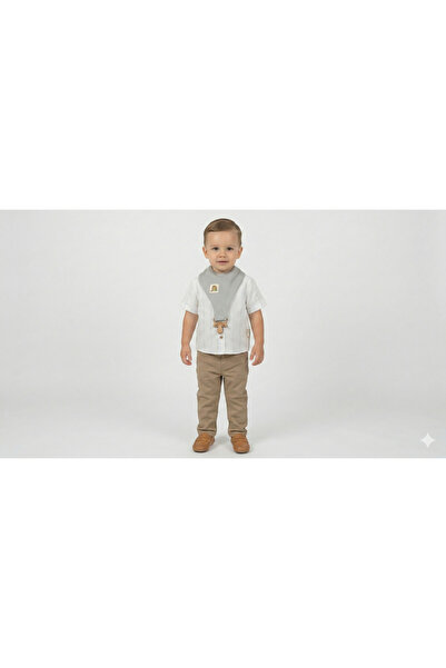 COCOSISS Muslin Pacifier Holder Detailed 3-Piece Baby Boy Set