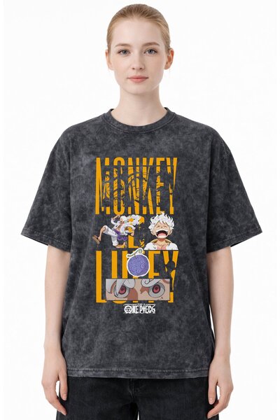 SEVBANO Design Monkey D. Luffy One Piece Anime Printed Unisex Oversized Vinta...