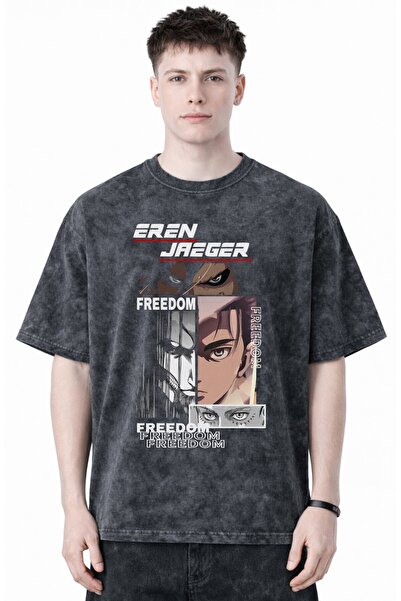 SEVBANO Design Eren Yeager Attack on Titan Anime Printed Unisex Oversized Vin...