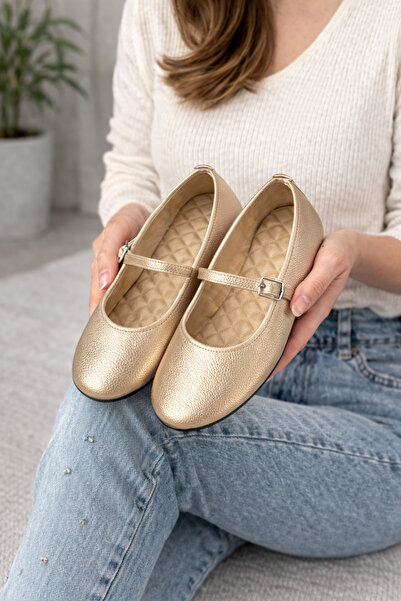 FootFrenzy Mila Pantofi de damă balerini – Thin T cu cataramă Pantofi confort...