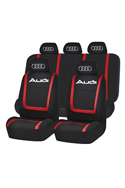 Autohelix MSA Set huse universale pentru scaune compatibile cu Audi – Negru/Roșu