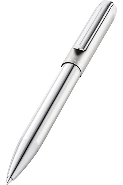 Pelikan قلم حبر جاف فضي من سلسلة بورا K40 مزود بآلية لف - علبة هدايا-6360