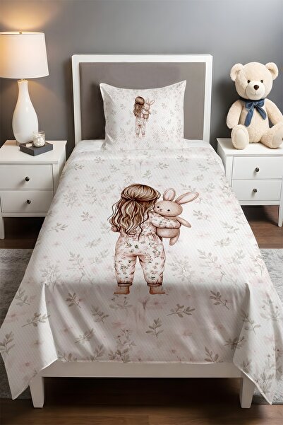 EVPANYA مجموعة ليتل رابيت فريند منقوش مفرد للأطفال الصغار قماش بيكي