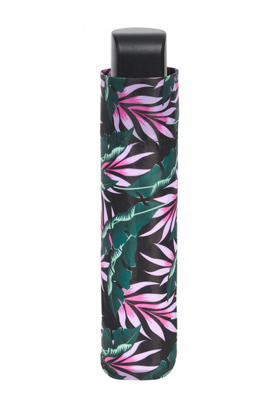 Perletti Umbrelă manuală pentru femei cu flori 54 cm Negru